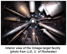 Interior view of the Omega target facility (photo from LLE, U. of Rochester)
